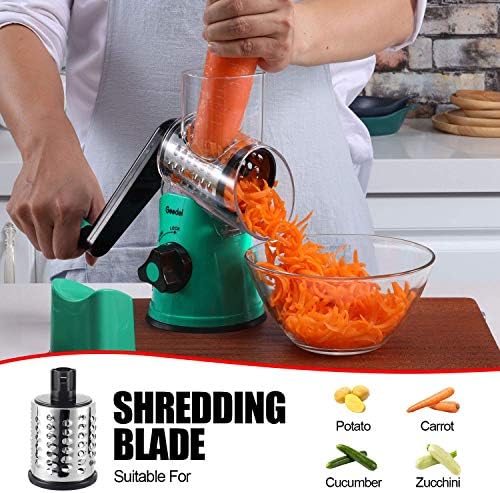 Geedel Rotary Cheese Grater Hand Crank, Cheese Shredder Vegetable Slicer - Image 4