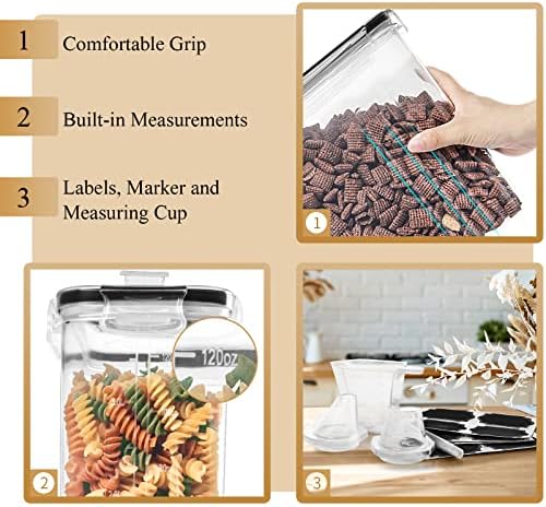 Cereal Containers Storage Set (4L,135.2 Oz) with Pour Spout, 4PCS