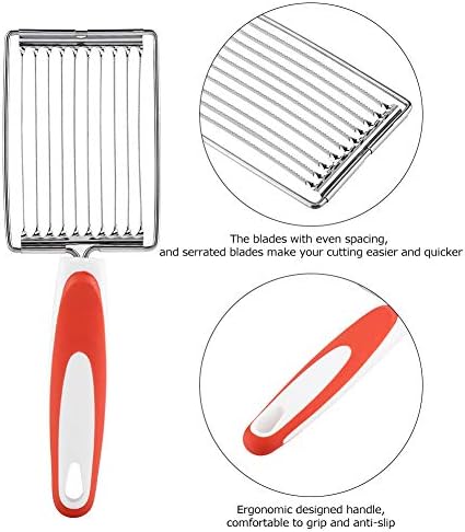 ASHATA Lunch Meat Slicer, Stainless Cutter with Handle for Cheese Potato Egg Ham Fruit Tomato, Quality Stainless Steel 10 Wires for 11, Stainless Steel Fruit Vegetable Slicer - Image 5