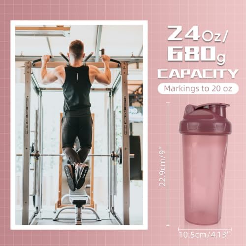 28oz Protein Shaker Bottle with Blending Ball for Gym Blue&Pink - Image 2