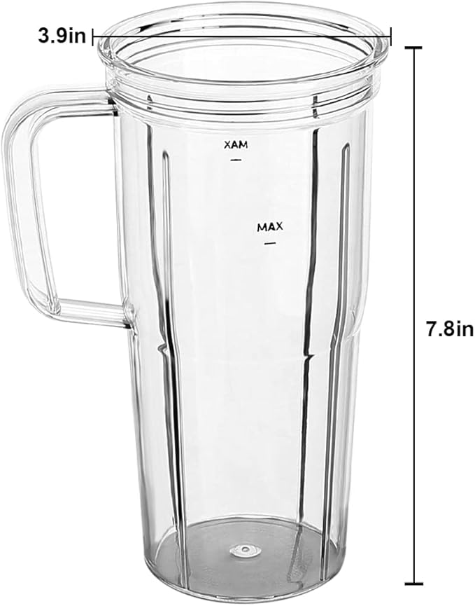 Replacement Parts cup with To-Go Lid ，Compatible with NutriBullet Blender Combo NutriBullet Pro 1000 and NutriBullet Select 2.0 (24oz travel cup)