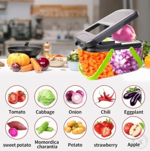 22-in-1 Vegetable Chopper & Slicer with Container - Image 3