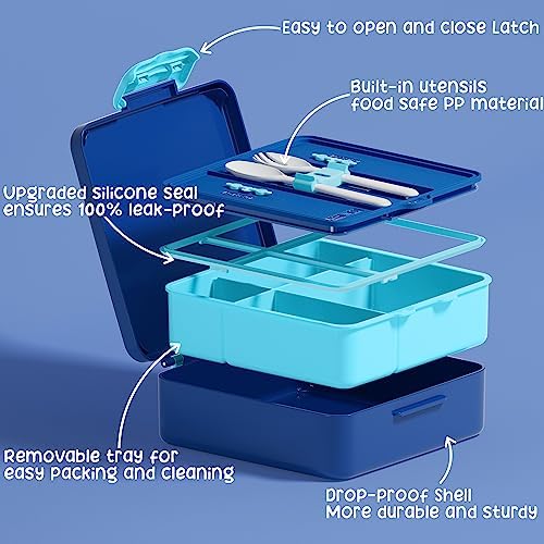 Bento Lunch Box for Kids, Toddler Bento Box with 4 Compartments