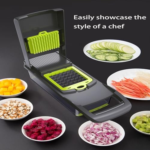 Multi Functional Vegetable Chopper, nicer dicer, 16 in 1 professional vegetable and food slicer, and Vegetable Cutter, for Potatoes, Onions, Vegetable Chopper with Container and Basket - Image 2