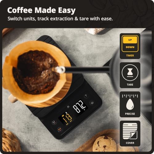 Coffee Scale with Timer, 0.1g Precision for Espresso & Matcha