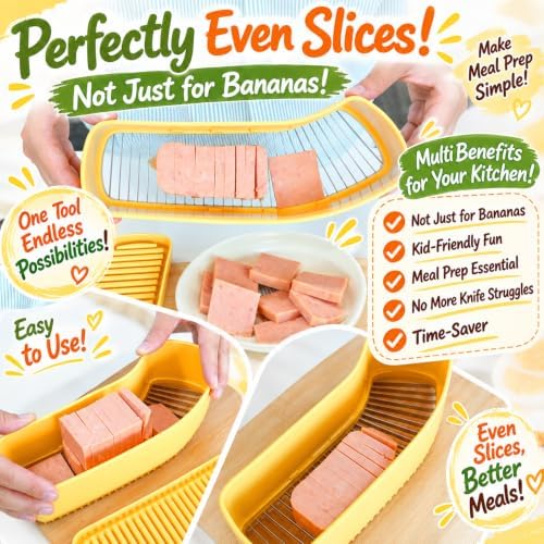 Extra Large Banana Slicer with 304 Stainless Steel Blade,Spam Slicer