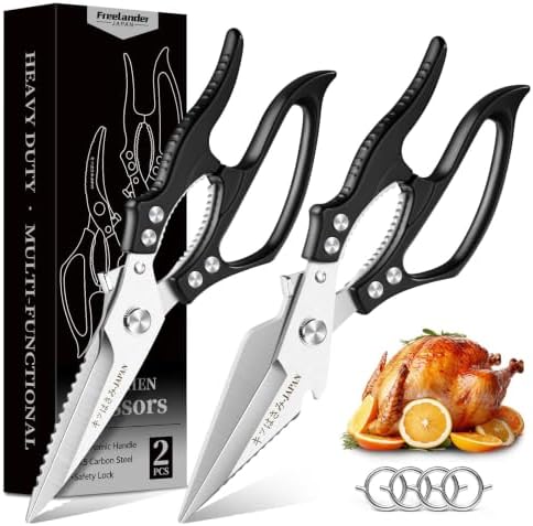 Poultry Shears Set Black - All Purpose Heavy Duty Kitchen Shears