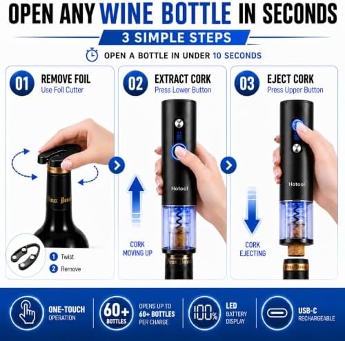 Rechargeable Electric Wine Opener Gift Set with LED Display