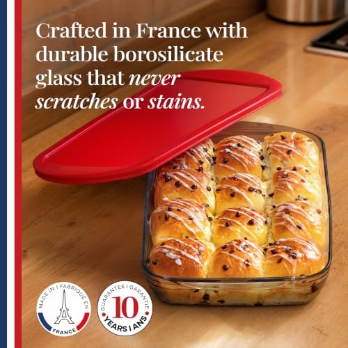 Borosilicate Casserole Dish with Lid Set, Rectangle + Square