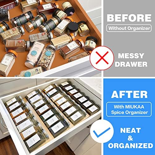 Clear Spice Drawer Organizer, 4 Tier Acrylic Seasoning Rack, Small