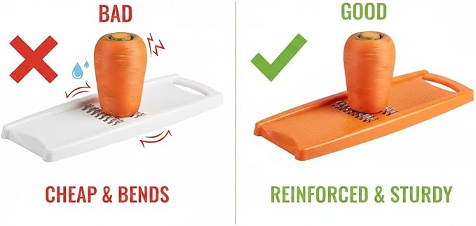 Korean Carrot Grater – 1.6mm Julienne Slicer, Stainless Steel Blades, Handheld Vegetable Shredder for Carrots, Cabbage, Onion, Potato & Beet, Dishwasher Safe
