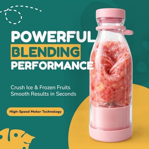 Portable Blender for Shakes & Smoothies, Personal Blender with 11.8 oz Travel Cup & Lid, Mini Blending Machine for Juice & On-the-Go Use - Image 3