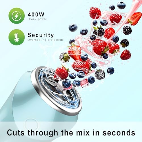 Personal Blender 13.5oz Portable ABS Cup with 4 Stainless Steel Blade - Image 4