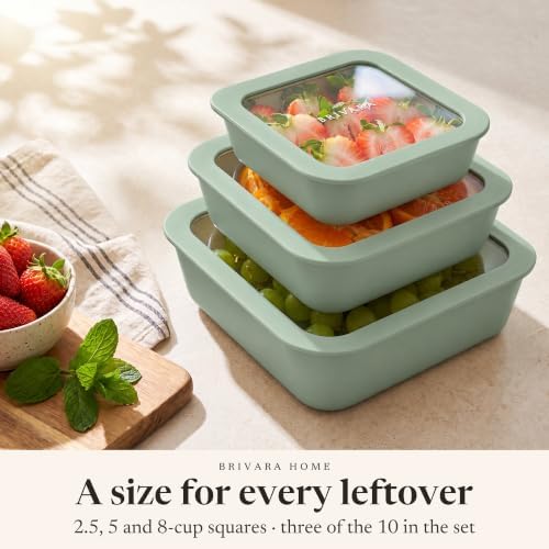 Glass Food Storage Containers with Lids, 20-Piece Set, Willow
