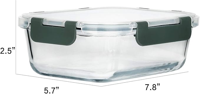 M MCIRCO [8-Pack,30 oz] Glass Meal Prep Containers,Glass Food Storage Containers,Airtight lunch Containers with Lids, Microwave, Oven, Freezer and Dishwasher