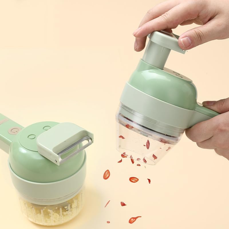 Kitchen Goods Electric Vegetable Cutter Set - 4 in 1 Portable, Rechargeable, Wireless Food Processor & Chopper Machine for Pepper, Garlic, Onion, Celery & Meat (Type1) - Image 7