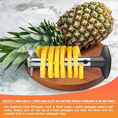 Pineapple Corer And Slicer Tool, Stainless Steel Pineapple Core Remover with Non Slip Handle