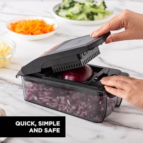Cook with Color Vegetable Chopper - Multifunctional 11 in 1 Vegetable Chopper with Container - Food Chopper to Dice, Chop, Slice, Julienne and Spiralize, Black - Image 2
