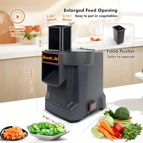 Anatole Electric Vegetable Dicer Chopper Commercial Food Processor 3 Blades - Image 5