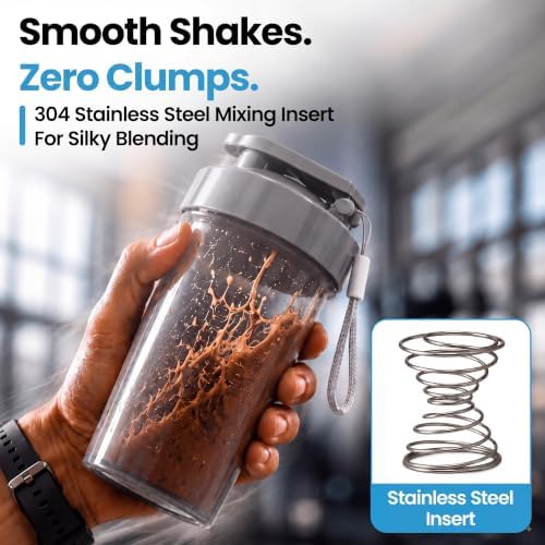 Protein Shaker Cup 10 oz - Food-Grade Shaker Cups for Protein Shakes 10 oz - Small Shaker Cups for Protein Shakes, Leakproof Lid Protein Cups Shaker for Gym-goers & Travelers - Image 3