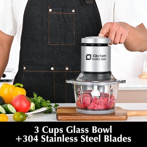 Kitchen in the box 3cups Mini Food Processors,Small Meat Grinder & Food Chopper Electric - Image 3