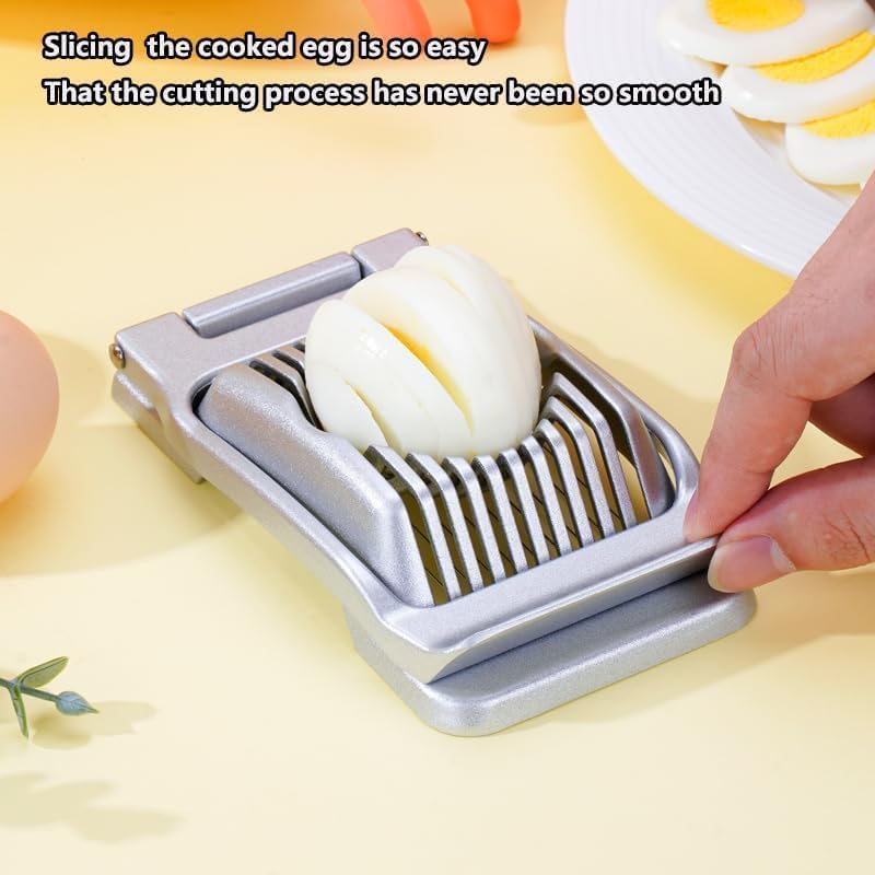 2 in 1 Set: Egg Slicer + Egg Shell Opener Peeler Tool for Hard Boiled Eggs - Image 3
