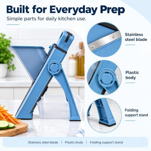 Mandoline Slicer for Kitchen,once for all mandoline slicer，SkyBlue - Image 3