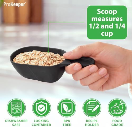 Grain Storage Container, 2.5-Quart, Airtight Lid