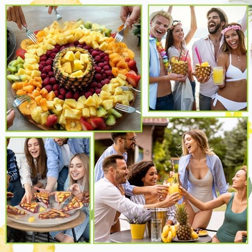 Pineapple Corer Cutter, Stainless Steel Fruit Pineapple Peeler Slicer [Upgraded, Reinforced, Thicker Blade], Pineapple Core Remover with Measure Mark, for Diced Pineapple Ring (Blue)