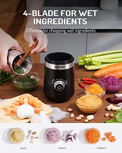 SHARDOR Electric Super Silent Blade Coffee Grinder, Timed Grind Control Rotary Knob, Adjustable Coarse to Fine for Coffee Beans, Spices & Herbs, with 2 Removable Stainless Steel Bowls, Black - Image 4