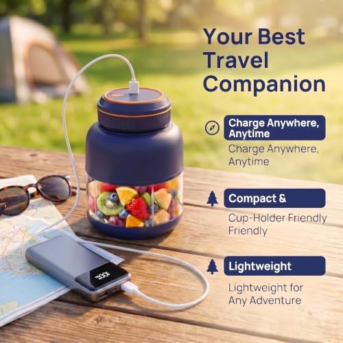 Portable Juicer Blender Cup with Dual Lid，White (1300 mL) - Image 2