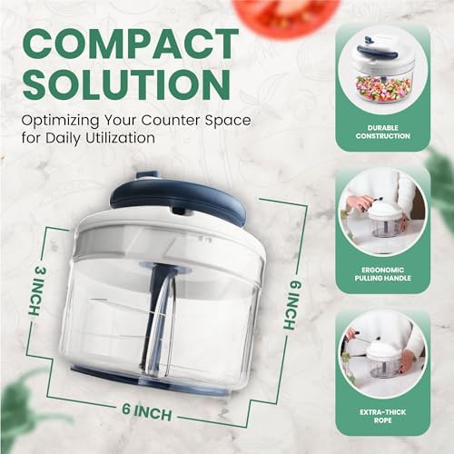 Hand Pull Manual Food Chopper, Onion Chopper Vegetable Cutter Dicer