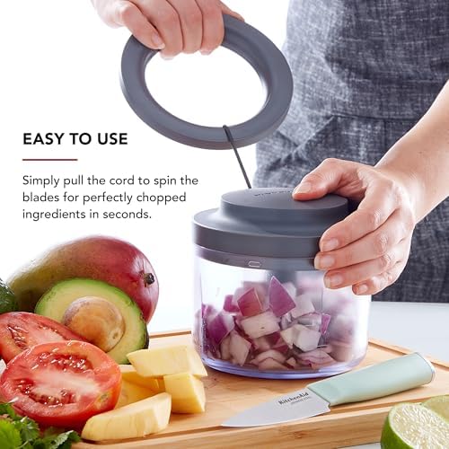 KitchenAid Manual Food Chopper, Charcoal Gray, 3.8 Cups - Image 3