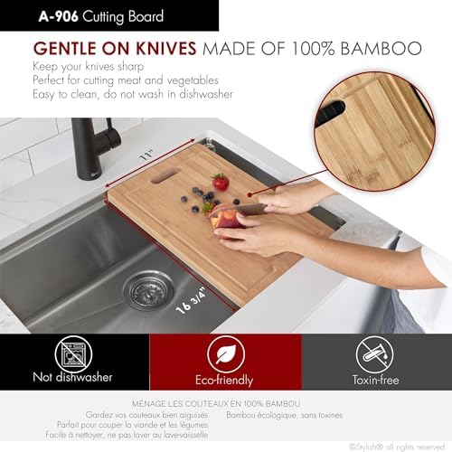 Workstation Kitchen Sink Accessories Kit. Includes: Colander, Drying Rack and Cutting Board for 17 inches sink opening, A-919KIT