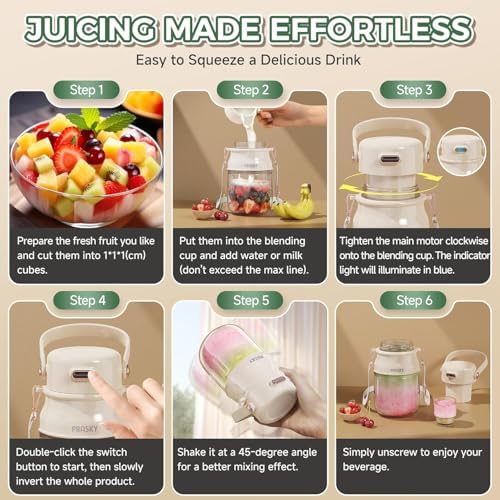 Portable Blender, Personal Blenders, Smoothies, 27oz Cup, White - Image 6