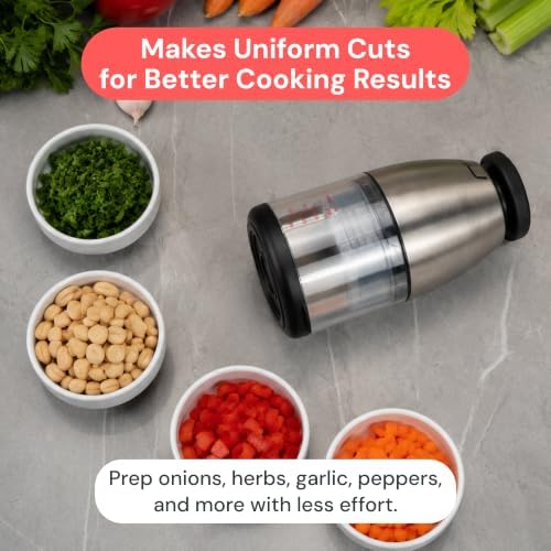 Hand Chopper, Manual Vegetable & Onion Chopper, 1 Cup Container