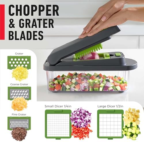 MUELLER HOME Pro-Series 10-in-1 Vegetable Chopper with Container, 8 Blade - Image 5