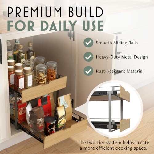 2 Tier Pull Out Cabinet Organizer