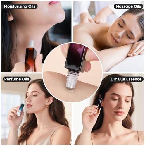 Segbeauty 0.34oz 5pcs Mini Roller Bottles for Essential Oils, 10ml Travel Glass Roll on Bottle for Perfume, Empty Rollerball Bottles with Dropper, Small Travel Size Sample Containers for Cosmetics - Image 6