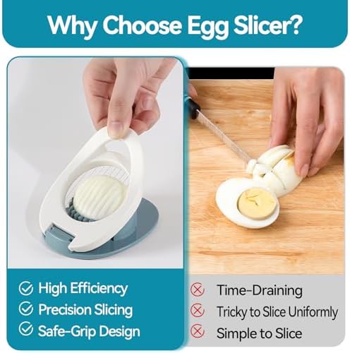 Egg Slicer for Hard Boiled Eggs, Stainless Steel Wire Cutter - Image 5