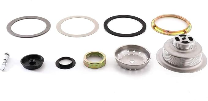 KONE 3-1/2 Inch Kitchen Sink Drain Assembly with Strainer Basket/Drain Stopper, All Stainless Steel Sink Drain Kit Durable and Rustproof
