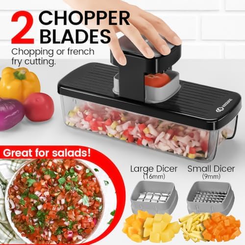 8-in-1 Vegetable Chopper Mandoline Slicer with Container Hand Guard