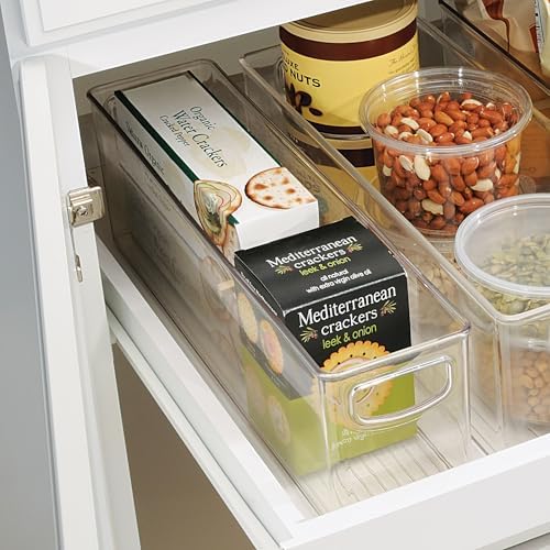 Plastic Stackable Pantry Bin, Set of 2, Clear