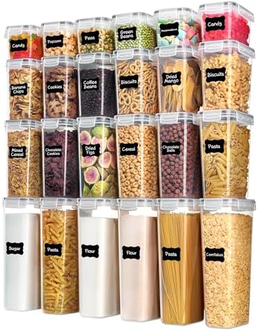 Airtight Food Storage Containers with Lids, 24 pcs, Gray