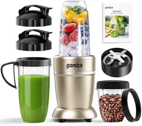 Ganiza Smoothie Blender Max 1300W, Personal Kitchen Blender & Grinder Combo by Ganiza
