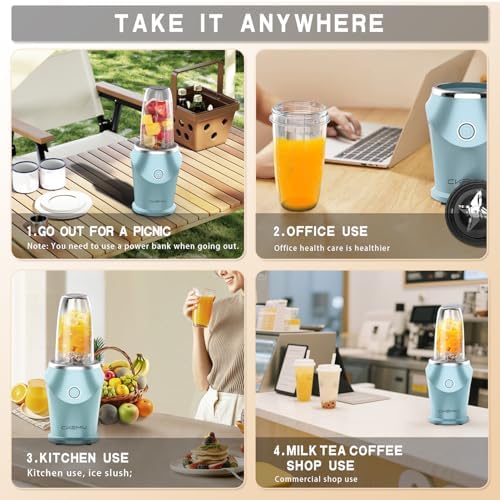 Personal Blender 13.5oz Portable ABS Cup with 4 Stainless Steel Blade - Image 6