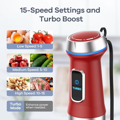 Ganiza Immersion Blender Handheld, 6 in 1 Corded Hand Blenders Immersion - Image 4