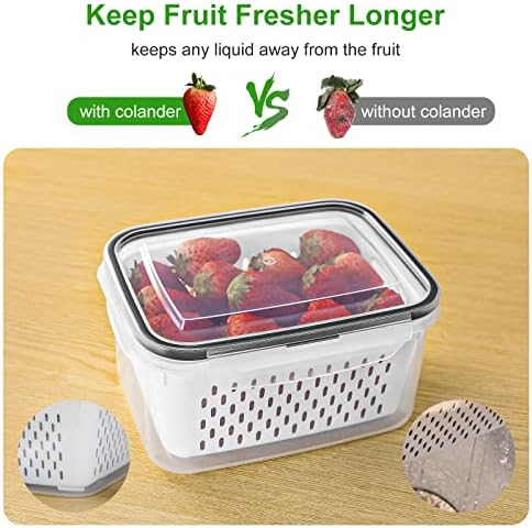 5 PCS Large Fruit storage Containers for Fridge,Food Storage Containers