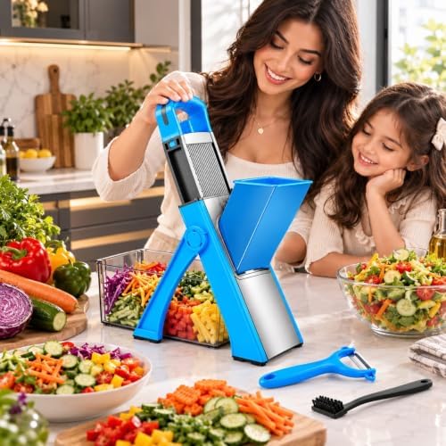 8-in-1 Safer Mandoline Slicer Plus for Kitchen Adjustable Potato Slicer - Image 2