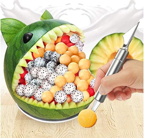 Pineapple Corer, Stainless Steel Fruit Slicer Set -Pineapple Corer and Slicer, Watermelon Slicer Cutter,Melon Baller Scoop 5 pack fruit fork - Creative Kitchen Slicing Kit